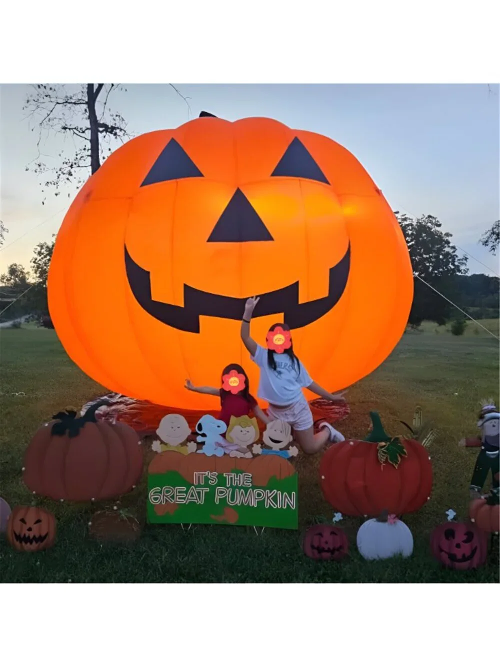 Giant 15Ft Halloween Inflatables Pumpkin Decorations, Blow Up Yard Decorations